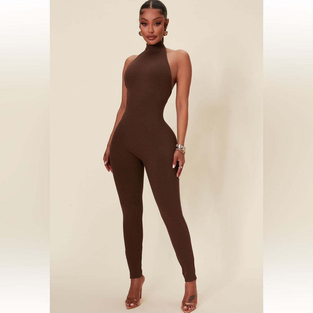 Fashion Nova Cassandra Light Snatched Jumpsuit - Brown